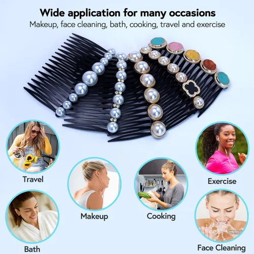 Miniatura 5 de Peines laterales con diamantes de imitación para mujer, peine de flequillo, pinzas para el cabello, accesorios para el cabello, peine decorativo
