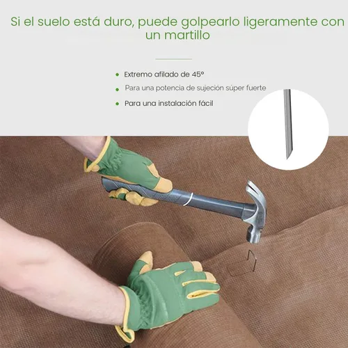 Miniatura 3 de Estacas galvanizadas de 12 pulgadas para paisaje, 25, 50, 100 unidades, resistentes al óxido, estacas de tierra en forma de U para tela de césped