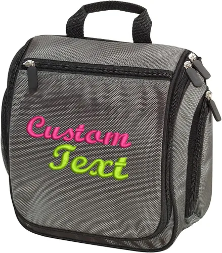 Miniatura 9 de Neceser colgante personalizado para hombres y mujeres para viajes, regalo de padrinos de boda bordados personalizados para kit de aseo, Negro