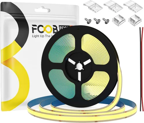 Miniatura 11 de Tira de luces LED COB DC24V de 16.4 pies, 6000 K, blanco frío, 320 LED, flexible, de alta densidad, uniforme, brillante, 9W/m, CRI90+ regulable