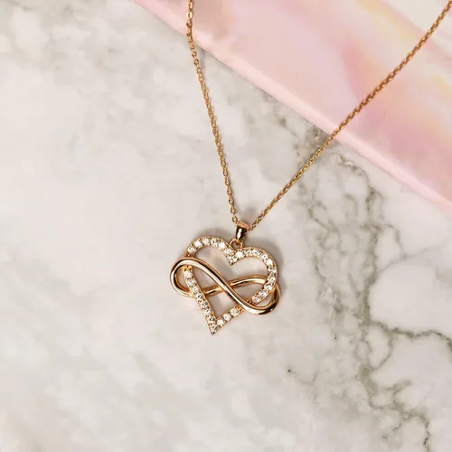 Miniatura 7 de Sash & Soph Collar de corazón infinito para mujer, collar de corazón de plata de ley 925 para novia, colgante de corazón de amor en cadena de 18