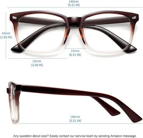 Miniatura 3 de MEETSUN Lentes de bloqueo de luz azul para mujeres y hombres, anti fatiga ocular (duerme mejor), lentes de computadora UV400 (marrón)