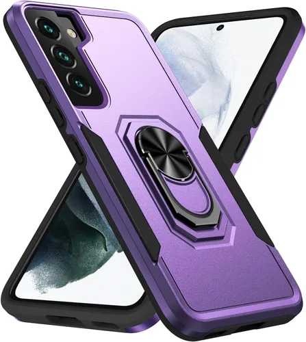 Miniatura 10 de Funda para Samsung Galaxy S22 Plus con soporte, anillo magnético de armadura, resistente funda protectora de grado militar a prueba de golpes