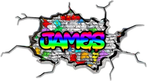 Miniatura 24 de Calcomanía de pared personalizada con nombre de graffiti 3D, calcomanía decorativa de vinilo artística personalizada, extraíble, despegar y pegar
