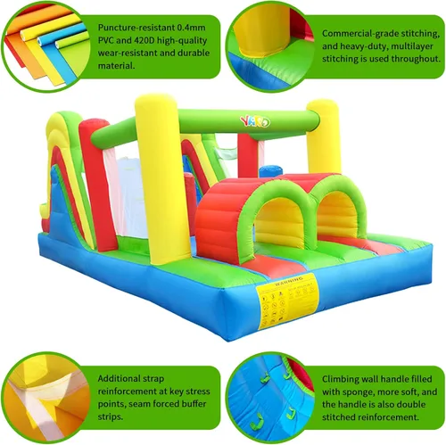 Miniatura 3 de YARD Casa de Rebote para Niños Grandes de 5 a 12 años, 21.3'x9.2'x7.9' Curso de Obstáculos Inflable Castillo Saltarín con Tobogán Grande para Edades