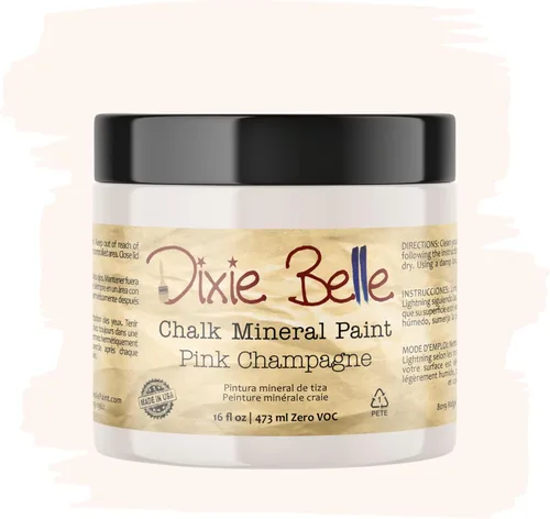 Miniatura 254 de Dixie Belle Paint Company - Pintura con acabado de tiza para muebles, color negro (Caviar), 1 galón, 128 fl oz, pintura mineral color rosa intenso