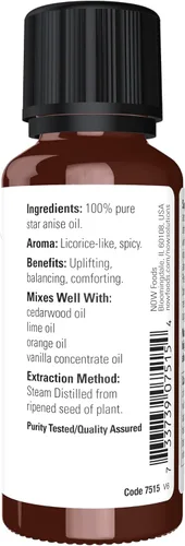 Miniatura 3 de NOW Aceites esenciales, aceite de anís, aroma equilibrante de aromaterapia, destilado al vapor, 100% puro, vegano, tapa resistente a los niños, 1