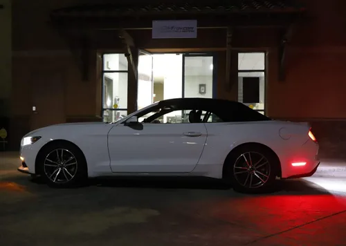 Miniatura 9 de iJDMTOY - Kit de focos laterales traseros con lente transparente roja LED completa Compatible con Ford 2015-23 Mustang, alimentado por 48-SMD LED