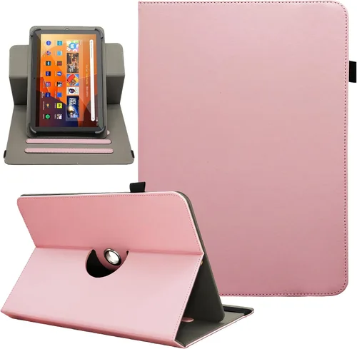 Miniatura 16 de Funda universal para tablet Android de 10 y 10.1 pulgadas, Dluggs de piel sintética con rotación de 360 grados, soporte multiángulo