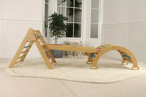 Miniatura 9 de Avenlur Hazel - Gimnasio de escalada interior 5 en 1, juego de escalada Waldorf y Montessori con escalera triangular, rampa de escalada, escalador