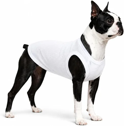 Miniatura 37 de Lovelonglong Ropa para mascotas de verano 2019, ropa para perro, camisetas en blanco, camisetas acanaladas, chalecos de hilo superior para perros