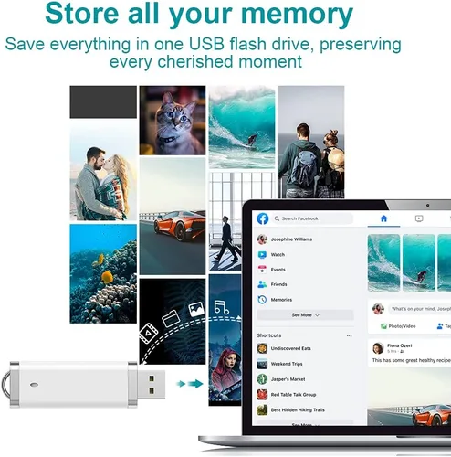 Miniatura 2 de KEXIN Paquete de 10 unidades flash USB 2.0 Flash Drive Pen Drive Memory Stick blanco