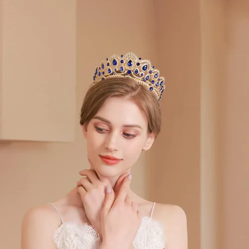 Miniatura 6 de Kamirola - Corona de tiaras para mujeres y niñas, diademas de cristal con peine para novia, boda y fiesta, fiesta de graduación, disfraces góticos