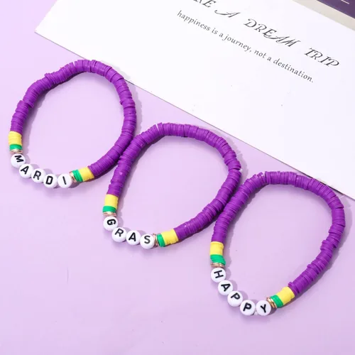 Miniatura 42 de Surfer Heishi - Pulseras apilables para mujer, apilables, de vinilo arcoíris, disco de arcilla, pulseras elásticas para la amistad, joyería bohemia