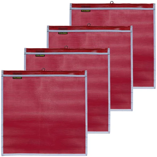 Miniatura 12 de VULCAN Bandera de seguridad con lazo de alambre, color rojo brillante, construcción de poliéster recubierto de vinilo, 18 x 18 pulgadas, paquete