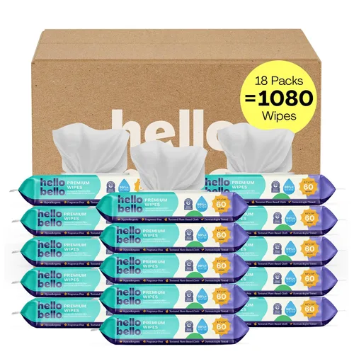 Miniatura 11 de Hello Bello Toallitas premium, diseñadas para pieles sensibles con extractos de manzanilla y aloe, Rosy Posy