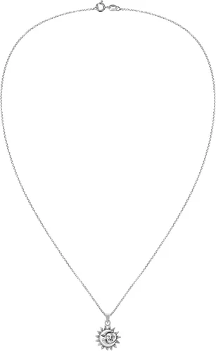 Miniatura 4 de AeraVida Collar de plata de ley 925 con sol celestial y luna, Metal