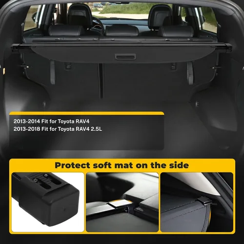 Miniatura 2 de OCPTY Cubierta de carga trasera para maletero 2013-2018 compatible con Toyota RAV4 2.5L Tonneau cubierta de seguridad