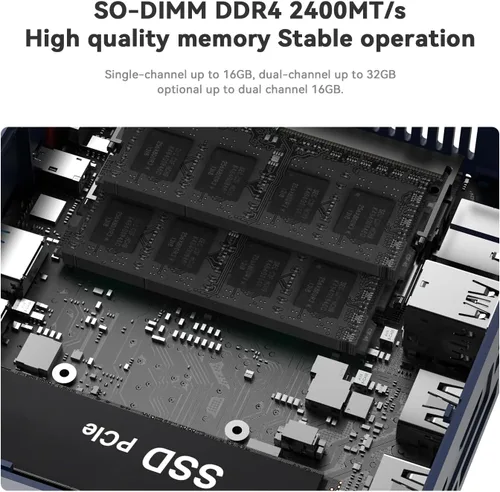 Miniatura 5 de Beelink SER3 con AMD Ryzen 3 3200U, 8GB DDR4, 480GB NVMe M.2 SSD, pantalla dual a través de salida HDMI 4K @60Hz, WiFi5, BT5.0, LAN 1000M, Mini