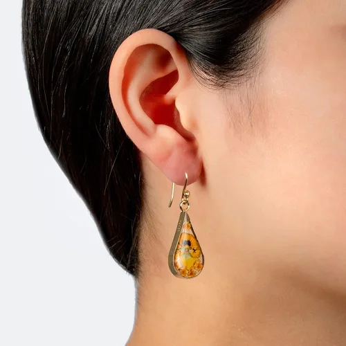 Miniatura 25 de Amazon Essentials Pendientes de plata de ley con forma de lágrima de flor prensada (anteriormente Amazon Collection)
