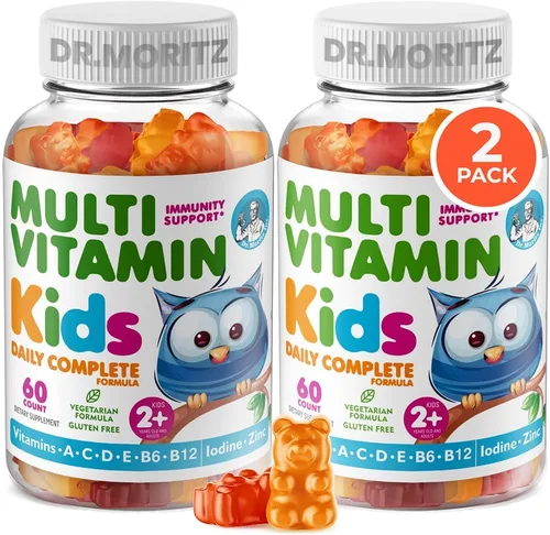 Miniatura 8 de DR. MORITZ Gomitas multivitamínicas para niños, con vitaminas para niños A, C, D, E, B6, B12, zinc y más, apoyo diario completo, multivitaminas
