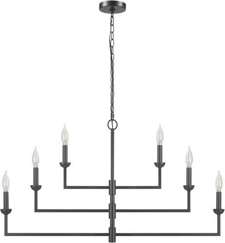 Miniatura 12 de Globe Electric 44773 Colgante de 1 luz para exteriores, negro mate, pantalla de vidrio transparente, enchufe base E26, isla de cocina, cafetería
