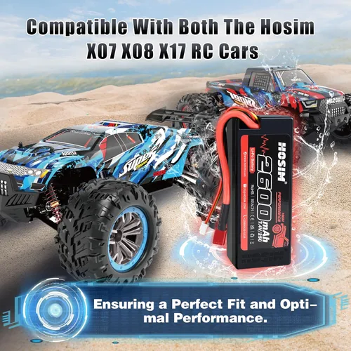 Miniatura 5 de Hosim 2 unidades 2S 7.4V 2600mAh Lipo batería 25C con 1 cargador USB y 1 correa de batería RC Car Truck RC Vehículos Barco Batería para X08 X07 X07W