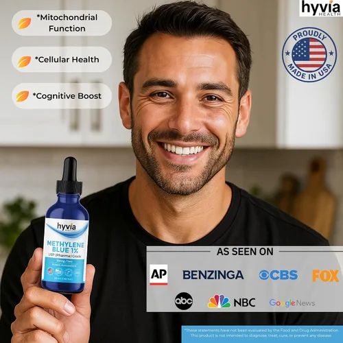 Miniatura 3 de Azul de metileno 1% USP grado farmacéutico para humanos – 99.99% de pureza – Probado por terceros, certificado ISO, formaldehído y alcohol gotas