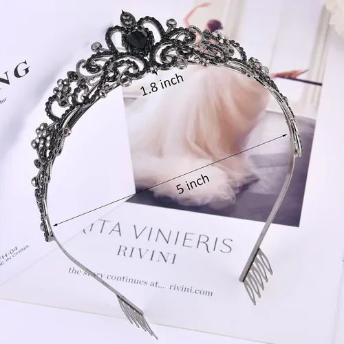 Miniatura 13 de Tiaras de cristal para mujer, fiesta de cumpleaños, princesa, boda, novias, corona, graduación, accesorios para el cabello, regalos con peines