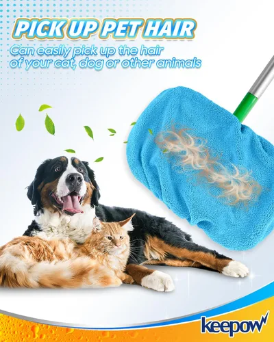 Miniatura 9 de KEEPOW Paños de barrido en seco reutilizables de microfibra compatibles con trapeador Swiffer, almohadillas lavables a máquina para trapeador