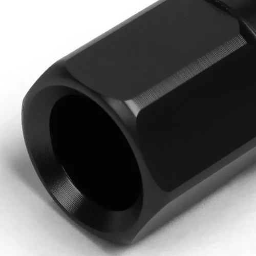 Miniatura 5 de J2 Engineering Juego de 20 piezas de tuercas de orejeta de aluminio 7075 de extremo abierto alto M12 x 1.5 con adaptador de dado, negro, se ajusta a