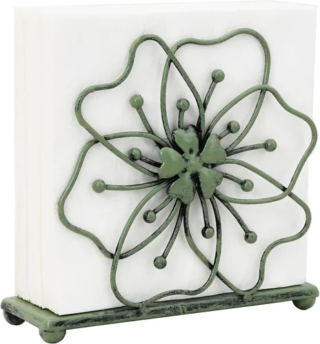 Miniatura 6 de OwlGift Servilletero de estilo floral, dispensador de pañuelos independiente, almacenamiento de servilletas para mesa de comedor, para el hogar