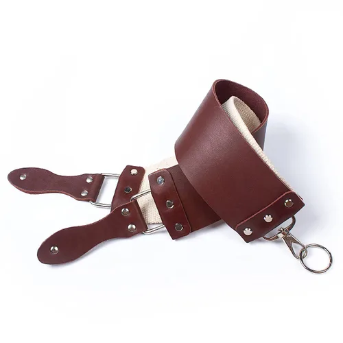 Miniatura 9 de Razor Strop – Barber's Latigo Leather Straight Razor Strop. Doble correa que será una gran adición para cualquier maquinilla de afeitar recta. Trazo