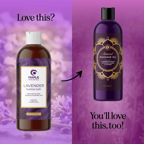 Miniatura 5 de Baño de burbujas de lavanda prémium para mujeres, burbujas de baño espumosas hidratantes para adultos con aceites de aromaterapia de manzanilla