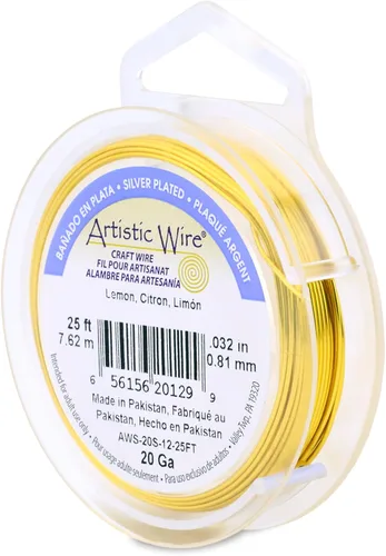 Miniatura 210 de Artistic Wire, alambre para manualidades de calibre 22 bañado en plata, resistente a las manchas, color cobre, blanco, 9,1 m