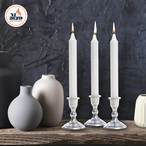 Miniatura 8 de Ner Mitzvah – Velas clásicas color blanco – paquete grande – para Sabbat, mesas de cena, restaurantes, ceremonias y de emergencia – de larga duración