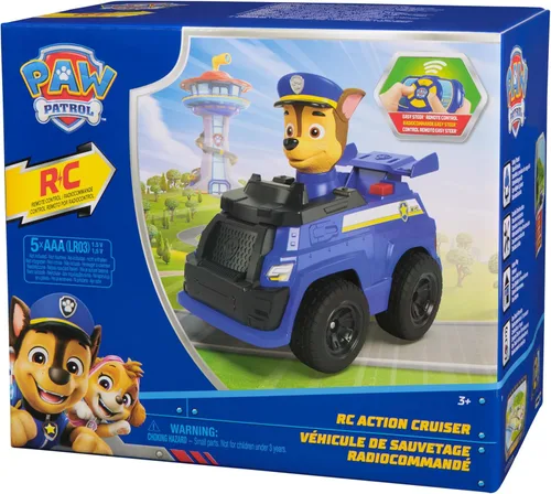 Miniatura 9 de Paw Patrol Chase RC Action Cruiser, auto a control remoto con luces LED y controlador de fácil dirección, juguetes para niños y niñas a partir de 3