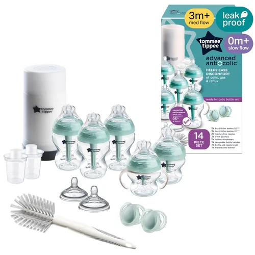 Miniatura 11 de Tommee Tippee Advanced Anti-Colic - Juego de 10 piezas de biberones y chupetes anticólicos, biberones sin BPA de 5 y 9 onzas, para recién nacidos a