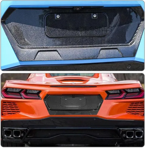 Miniatura 2 de Marco de placa trasera de fibra de carbono real para Chevrolet Corvette C8 2020-2025, accesorios decorativos, salida de fábrica