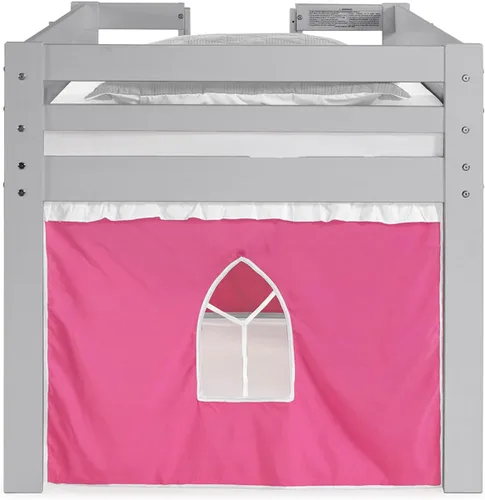 Miniatura 11 de Alaterre Furniture Jasper - Cama tipo loft tamaño individual, marco gris paloma y fondo rosa/blanco Gris (Dove Gray)