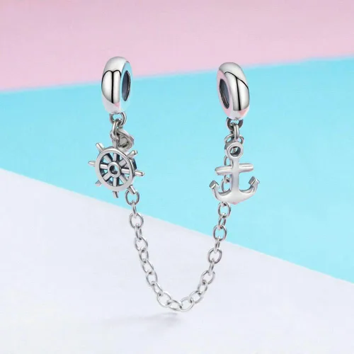 Miniatura 3 de Abalorio de cadena de seguridad de plata de ley 925 para pulsera Pandora