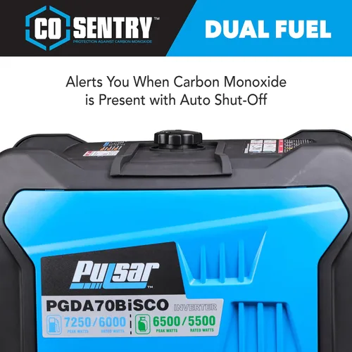 Miniatura 6 de Pulsar, generador inversor de 7,250 vatios de combustible dual sumamente silencioso con arranque remoto