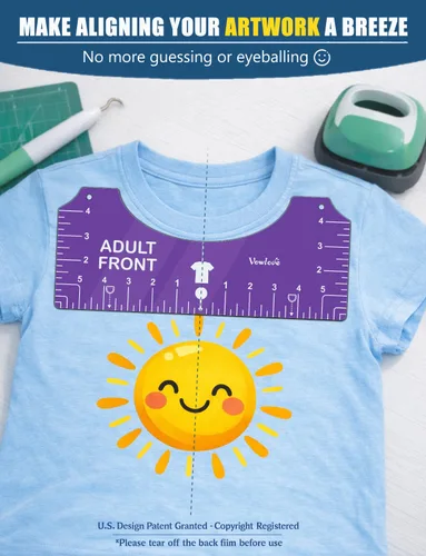 Miniatura 2 de Vowlove Juego de Reglas Guía para Camisetas para Cricut, Herramienta de Centrado con Regla de Medición de Camisas, Accesorios para Impresoras de 02