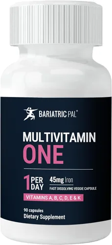 Miniatura 11 de BariatricPal Multivitamínico UNO 1 por día! Cápsula multivitamínica bariátrica con 18 mg de hierro Cápsula fácil de tragar Vitamina
