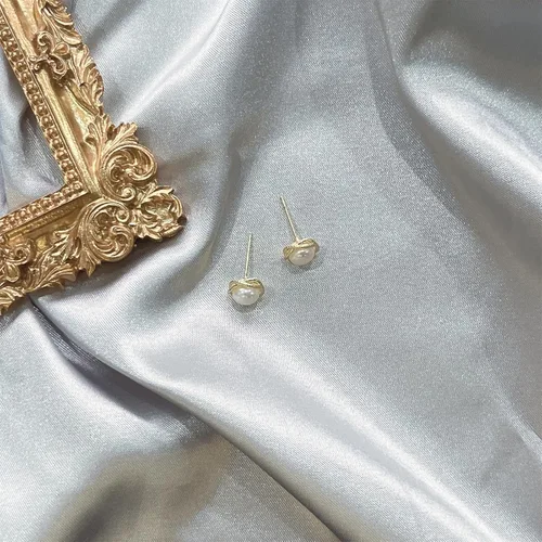 Miniatura 33 de Aretes de perlas para mujer, perlas redondas blancas, aretes de oro envueltos de alambre, joyería hecha a mano para mamá, amante y ella