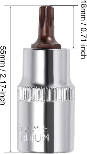 Miniatura 4 de uxcell Longitud del acero 180.4 ft m del zócalo S2 de la broca Torx de la impulsión de 1/2 pulgada T35