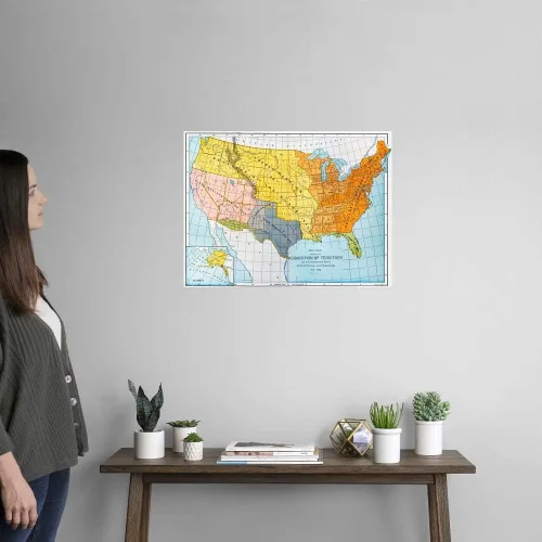 Miniatura 2 de GREATBIGCANVAS Un mapa que muestra la impresión territorial sin marco de Estados Unidos
