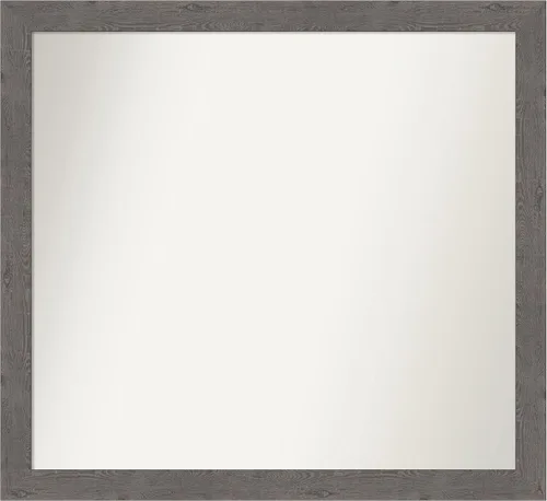 Miniatura 402 de Amanti Art Espejo de baño gris para sobre el fregadero, 31 x 48 pulgadas, espejo de tocador rectangular estrecho de color gris, marco de madera