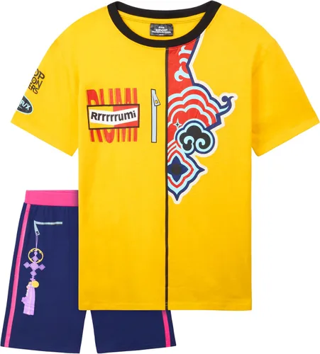 Get Trend KPop Demon Hunters - Conjunto de pijama para niñas, camiseta y pantalones cortos de manga corta con licencia oficial, 2 piezas, ropa de