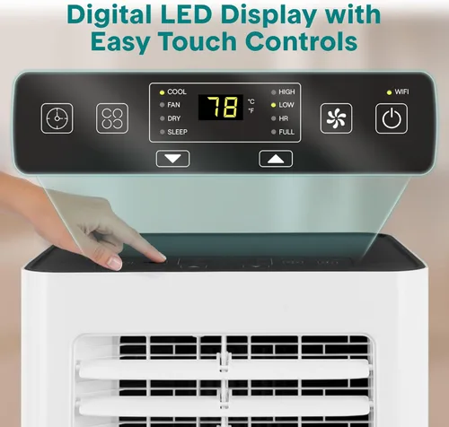 Miniatura 8 de SereneLife - Pequeño aire acondicionado portátil de 8,000 BTU con deshumidificador incorporado - Unidad de aire acondicionado portátil
